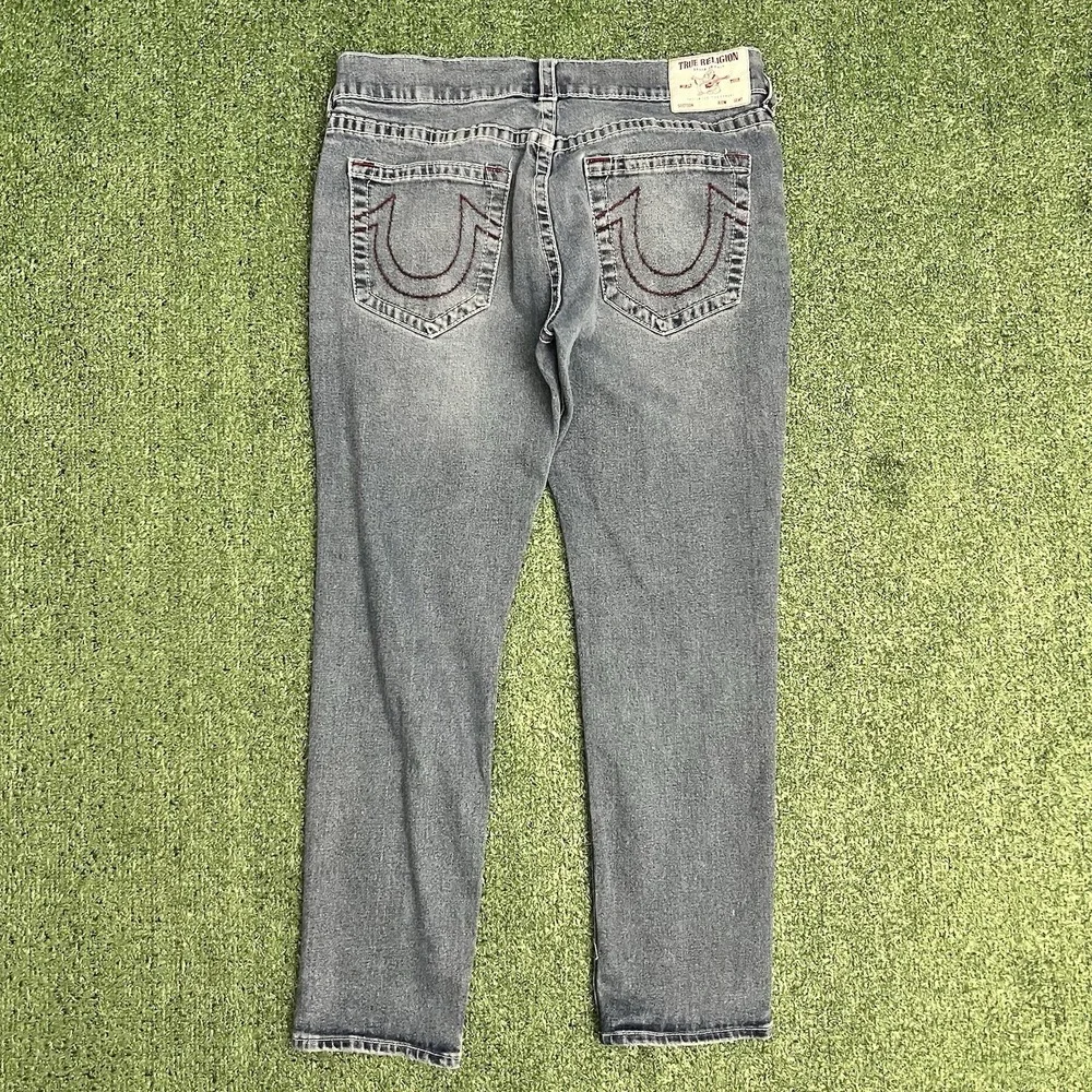 True Religion Rocco Jeans Mens 36x30 Blue Relaxed Skinny Denim Stretch